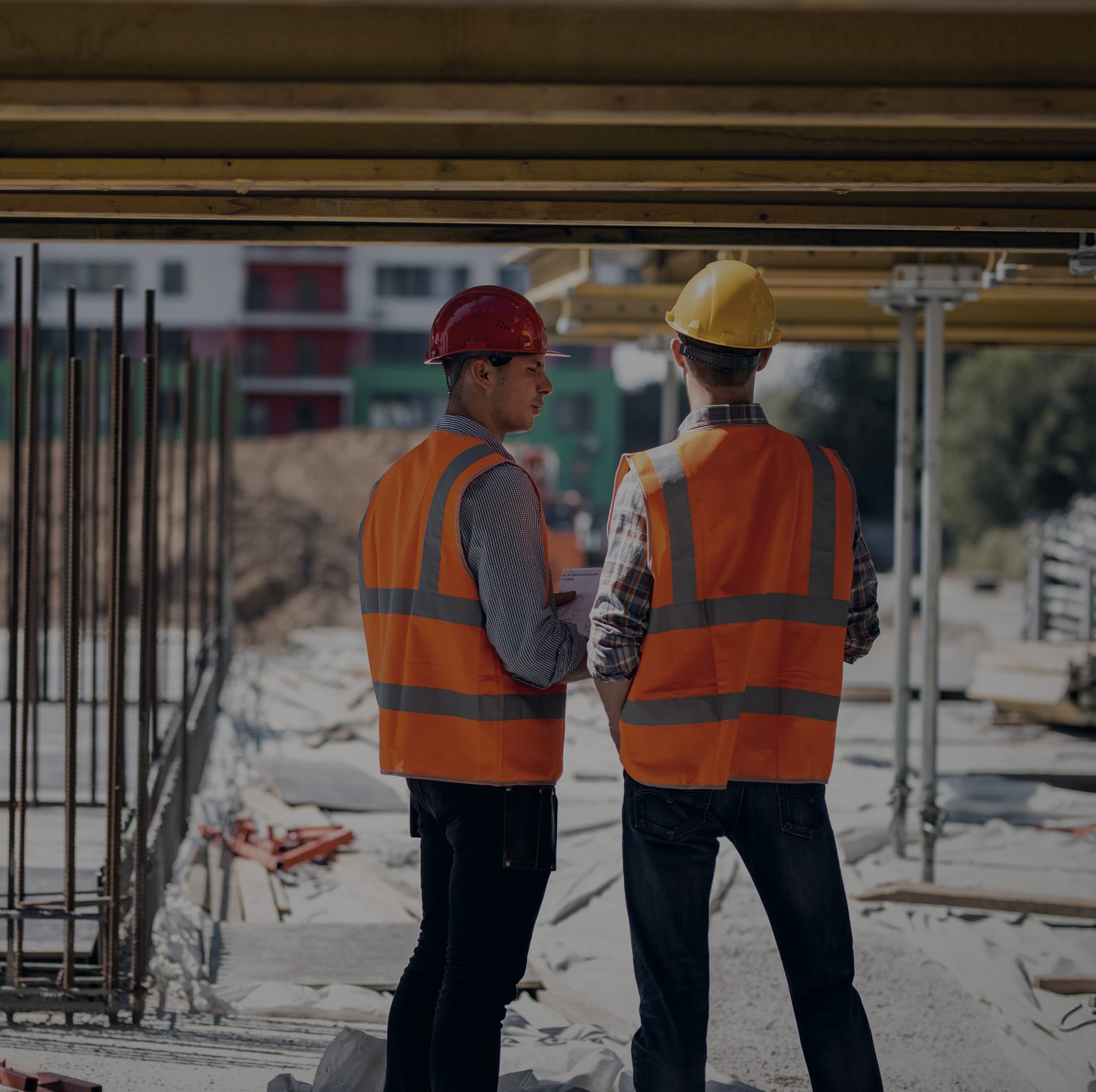 Site managers overseeing a concrete structure